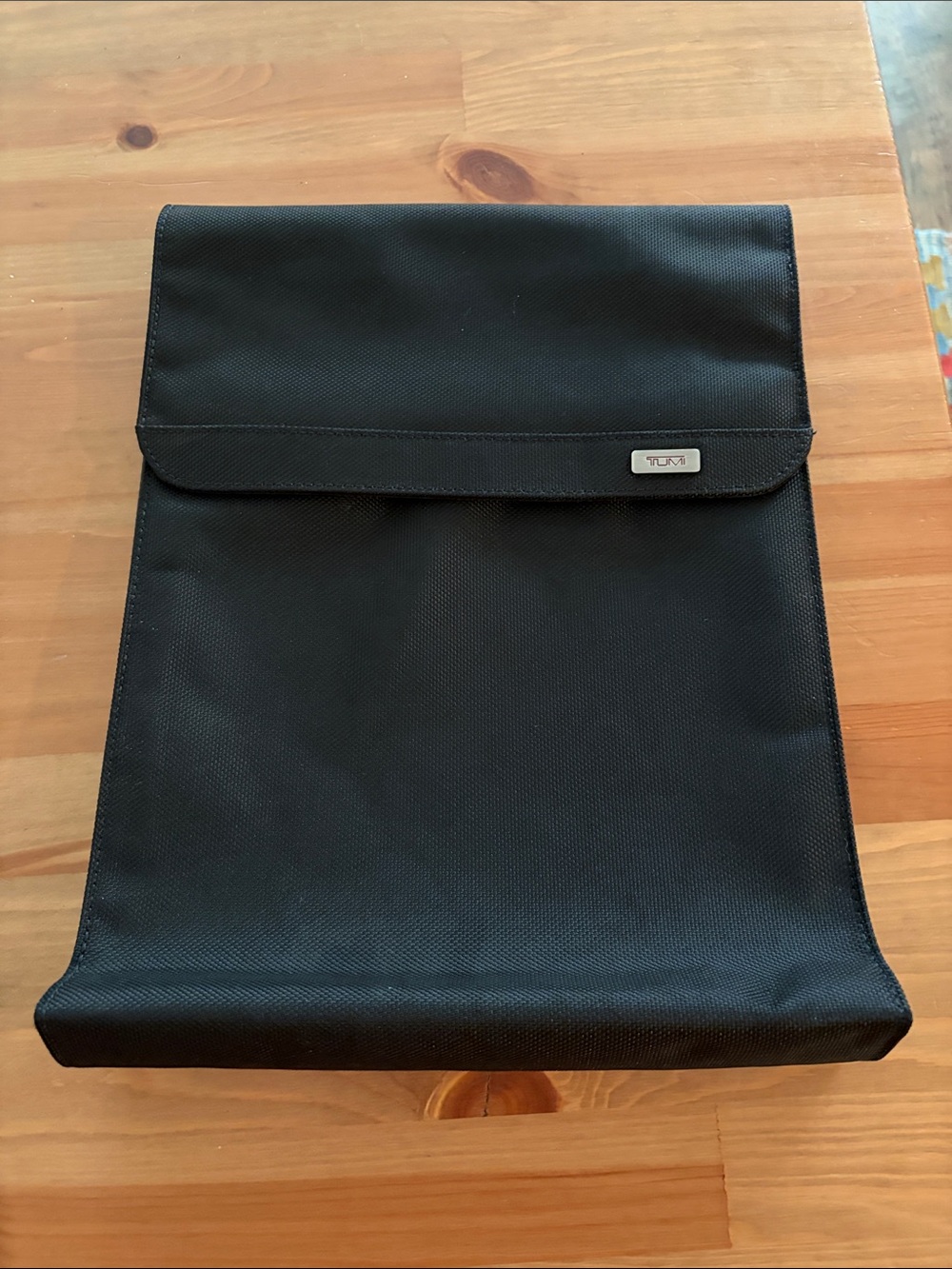 Tumi Black Nylon Document Holder with Metal Logo